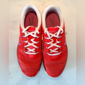 Nike Golf Shoes, Red and Orange with Pink Accents, Women’s Size US 7.5
